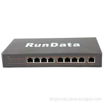 9-port Fast Ethernet Switch with 8-port PoE Injector